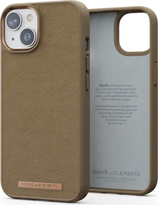 Produktbild von Njord Collections Comfort+ Handyhülle - Geeignet für iPhone 14 Plus - Hochwertiges Wildleder - Recyceltes Material - 2 Meter Fallschutz - Mag-Kompatibel - Camel