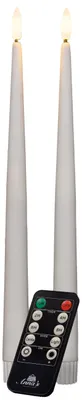 Produktbild von Led-Dinner-Kerzen - 2x Stuck - weis - 30 cm - bewegliche Flamme - warmweises Licht - Fernsteuerung