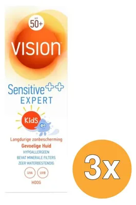 Productafbeelding van 3x Vision Kids Sensitive Expert SPF 50+ lotion (180 ml)