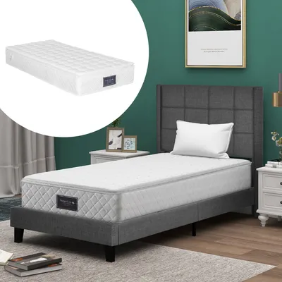 Obrázek produktu pro MODFU čalouněné postele 90 x 200 cm rám jednolůžka (s matrací), šedá