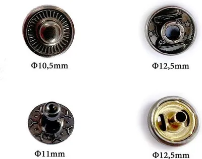 Immagine prodotto di Bottoni a pressione argentati da 12,5 mm per borse in pelle