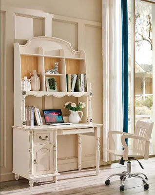 Image de Bureau Armoire Tables Bureau avec tiroirs PC Table style cottage 2pcs