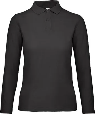 Produktbild von Damen-Poloshirt, langärmelig - B&C ID.001 LSL/W - black - Größe 2XL