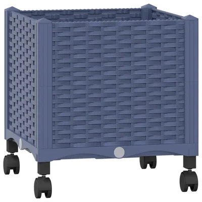 Immagine prodotto di vidaXL Vaso da giardino con ruote, grigio-blu, 40 x 40 x 48 cm, PP