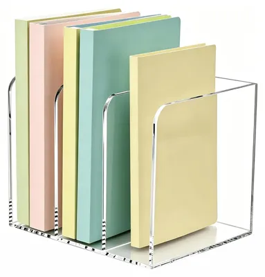Produktbild von Transparente Acryl Zeitschriftenhalter mit 3 Fächern