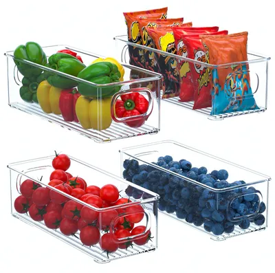 Kühlschrank-Organizer 4er-Set, stapelbar, BPA-frei, 25,5x9,8x7,2 cm