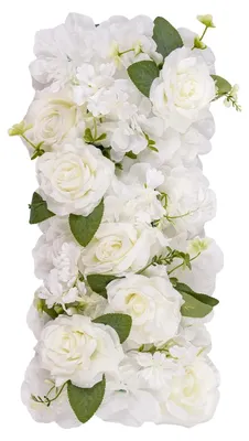 Image de Guirlande de fleurs artificielles, résistante aux UV, facile d'entretien, blanche