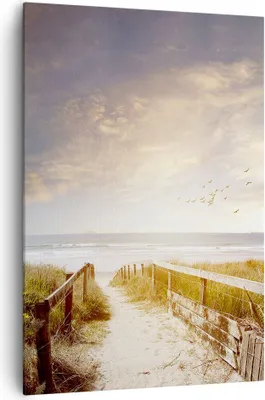 Produktbild von Bild auf Leinwand - Leinwandbild - Einteilig - Meer Weg Strand - 70x100cm - Wand Bild - Wanddeko - Wandbilder - Leinwanddruck - Kunstdruck - Wanddekoration - Leinwand bilder - Wandbild - PA70x100-5190