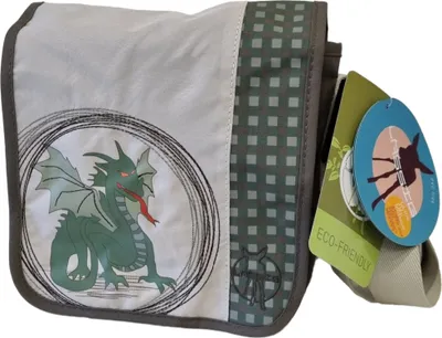 Produktbild von LÄSSIG Kindergartentasche/Umhängetasche Kita-Tasche, Motiv: Drache, olivgrün/grau-beige
