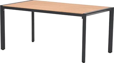 Produktbild von Garden Impressions Gartentisch 160x84 cm, Aluminium Carbon Schwarz, helle Teakholzoptik, witterungsbeständig, pflegeleicht