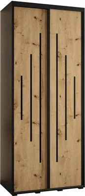 Produktbild von MEBLE KRYSPOL Davos 12 Schrank, zwei Türen - 235,2x100x60 cm - Schwarz Artisan Schwarz