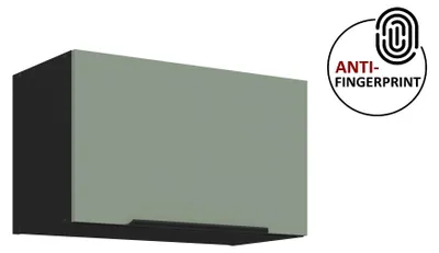Produktbild von Küchen Hängeschrank 60 cm ARIA Aquamarin ultra matt + Schwarz matt, hochwertige Fronten mit Anti Fingerprint Beschichtung Küchenzeile Küchenblock