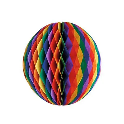 Produktbild von Papstar Wabenball Ø 60 cm "Rainbow" schwer entflammbar, 5 Stück