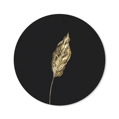 Produktbild von MuchoWow® Mauspad Mousepad Blatt - Gold - Pflanze 30x30 cm - Mousepads - Maus Mat - Pad - Mausunterlage - Tischunterlage - Schreibtischmatten