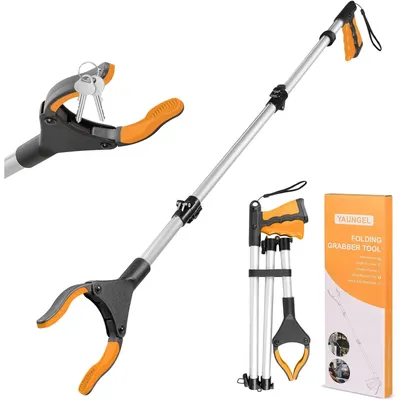 Produktbild von Greifzange für Senioren Greifzange 108cm Folding Greifer mit Magnet-Greifarm 360° Drehbar Müllzange Langer Müllgreifer Greifhilfe Menschen Orange