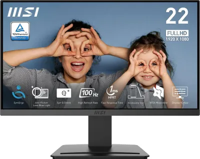 MSI PRO MP223 E2, 54,5 cm (21.4"), 1920 x 1080 Pixel, Full HD, LED, 1 ms, Schwarz