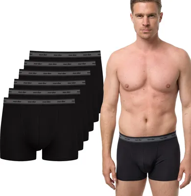 Produktbild von NUR DIE Herren Retro Pants 6-Pack Boxer GOTS Organic Baumwolle - schwarz - Größe XL