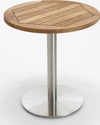 Produktbild von Niehoff - Runder Garten-Bistrotisch - Teak Teak geölt Edelstahl gebürstet Durchmesser: 95 cm