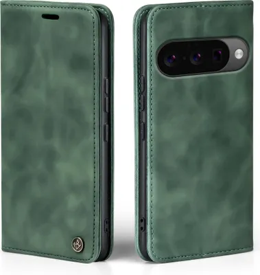 Produktbild von Handy Hülle für Google Pixel 10 Klapphülle Bookcase Flip Cover Handy Tasche Etui Farbe: Grün