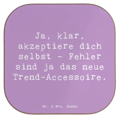 Produktbild von Mr. & Mrs. Panda Untersetzer für Gläser Spruch Selbstakzeptanz Trend - Lavendeltraum - Geschenk, Tischuntersetzer, Zitat, inspirierender, Selbstverwirklichung, Gefühle