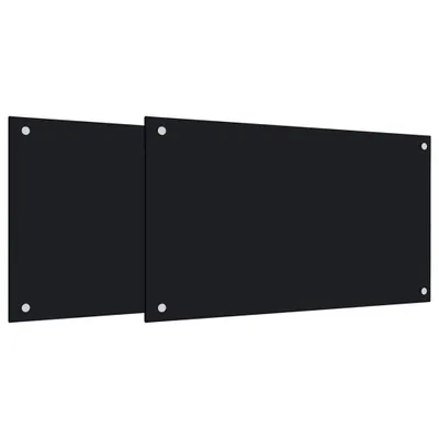 Obrázok produktu pre Kuchynské zásteny 2ks čierne 70x50 cm tvrdené sklo