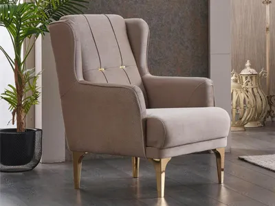 Produktbild von Polstersessel Sessel Einsitzer Beige Stoff Wohnzimmer Sitzer Moderne