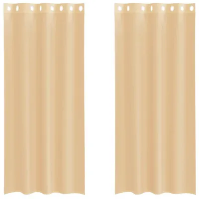 Produktbild von vidaXL Voile Vorhänge mit Ösen 2 Stk. Sandfarbe