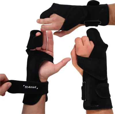 Image de FIT4MED | Attelle - Noir - Circonférence de la main 13-20 Cm - Stabilisation - Attelle pour fracture du boxeur