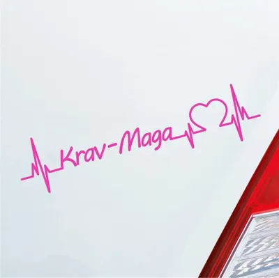Produktbild von Auto Aufkleber Krav-Maga Herzschlag Kampfsport Wettkampf Sport Liebe 19x5 cm Pink Sticker Heckscheibenaufkleber