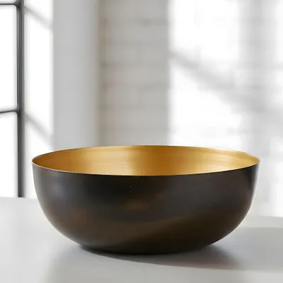 Produktbild von levandeo Schale Rund Ø25cm Schwarz Gold Metall Schüssel Dekoschale Tischdeko Aufbewahrung