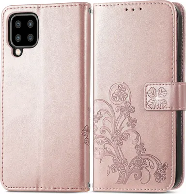 Produktbild von Mobigear Clover  Samsung Galaxy A22 5G Hülle Klapphülle Geldbörse - Roségold