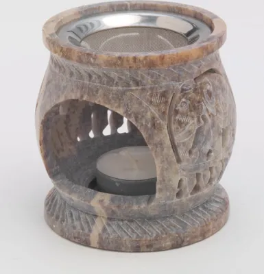 Produktbild von Räucherstövchen H 8,5 cm, Speckstein , natur, Siebeinsatz, für Teelicht