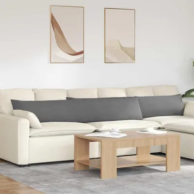 Image de vidaXL : 2 coussins pour canapé, tissu, gris foncé, 200 x 40 cm