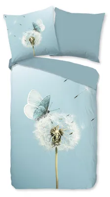 Produktbild von Good Morning Renforcé-Bettwäsche-Garnitur Papillon Farbe Aqua Größe 200x200+2x80x80