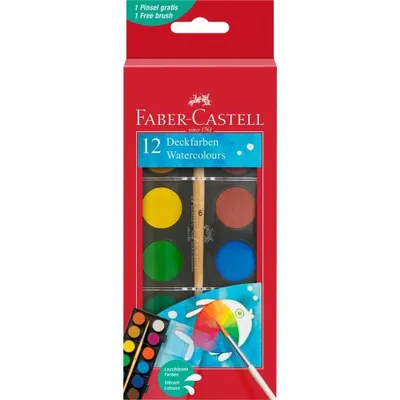 Produktbild von Schulmalfarben 12 Farben 24 mm FABER CASTELL