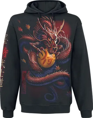 Produktbild von Spiral Kapuzenpullover Herren Samurai schwarz L