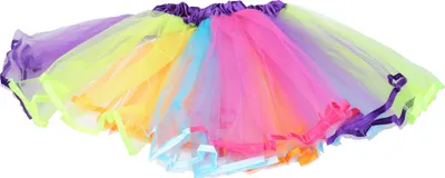 Produktbild von Wiky Karnevalsrock Tutu 30 cm 3-lagig bunt Regenbogen