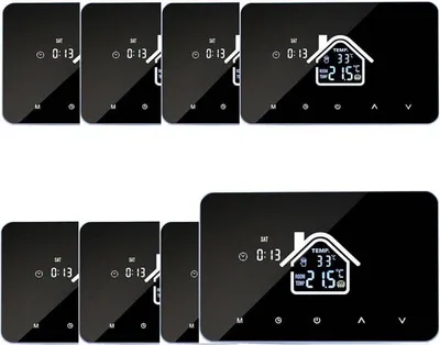 Obrázok produktu pre 8X digitálny LCD izbový termostat Inteligentný termostat pre ohrev vody Podlahové kúrenie Termostat s týždenným programovaním Nástenný termostat Regulátor teploty pre domácnosť, školu, kanceláriu, hotel