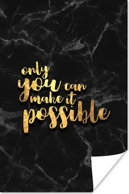 Produktbild von MuchoWow® Poster Zitat - Motivation - Marmor - Gold 40x60 cm - Plakate für die Wand - Poster Babyzimmer