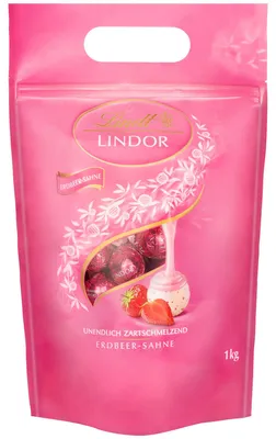 Produktbild von Lindt Lindor Kugeln Erdbeer-Sahne 1kg