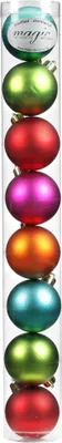 Produktbild von Weihnachtskugeln Kunststoff 6cm, 8 Stück, Farbe:Mille-Fiori ( bunt )