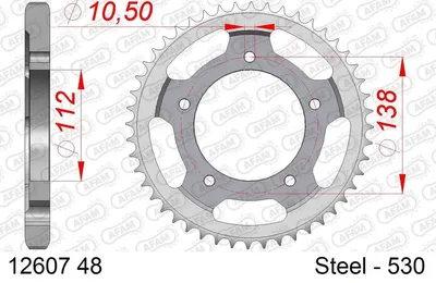 Produktbild von AFAM Kettenrad 12607-48 Hinten für YAMAHA MOTORCYCLES YZF-R Stahl