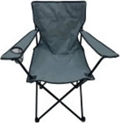 Produktbild von Linder Exclusiv Klappstuhl PO2481 – Campingstuhl & Angelstuhl, Faltbar Stuhl, Dunkelgrau, Angelstuhl, Gartenstuhl, mit Getränkehalter & Tragetasche, bis 120 kg, Faltbar Stuhl, Dunkelgrau, Angelstuhl, Gartenstuhl