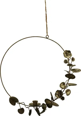 Produktbild von Kerzenhalter Ring Dekohänger Kranz braun 39x4,5x38 cm