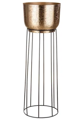 Produktbild von Gilde Übertopf, "Trento", Aluminium, goldfarben, VE 1, H. 89 cm, D. 30,5 cm 67865