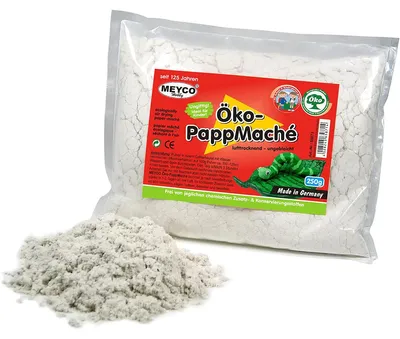 Produktbild von Meyco Öko Pappmache in Pulverform lufttrocknend ungebleicht 250g