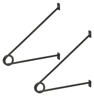 Produktbild von SOTECH Rundstabhalterung 260 x 250 x 20 mm – Garderobenstange bis Ø 30 mm, Schwarz matt