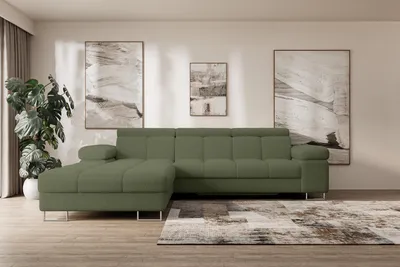Produktbild von ALTDECOR Ecksofa mit Schlaffunktion und Bettkasten - COMA L - 271x203x79 - Beige Corner Sofa Eckcouch Couch L-Form, links/rechts angeordnet, Schlafcouch Ausziehbar Wohnlandschaft