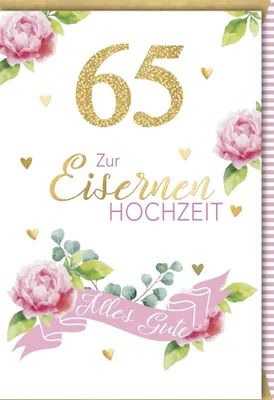 Produktbild von Eiserne Hochzeit - 65. Hochzeitstag - Glückwunschkarte im Format 11,