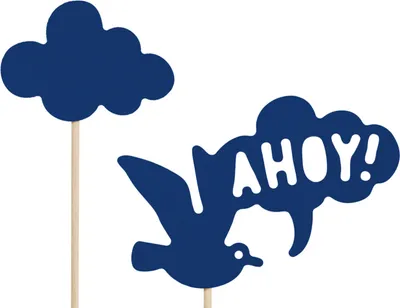 Produktbild von Cake Topper Ahoy 9,5-22,5cm blau 9er Set